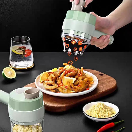 4-in-1 Electric Vegetable Cutter – Cordless Slicer & Chopper Set