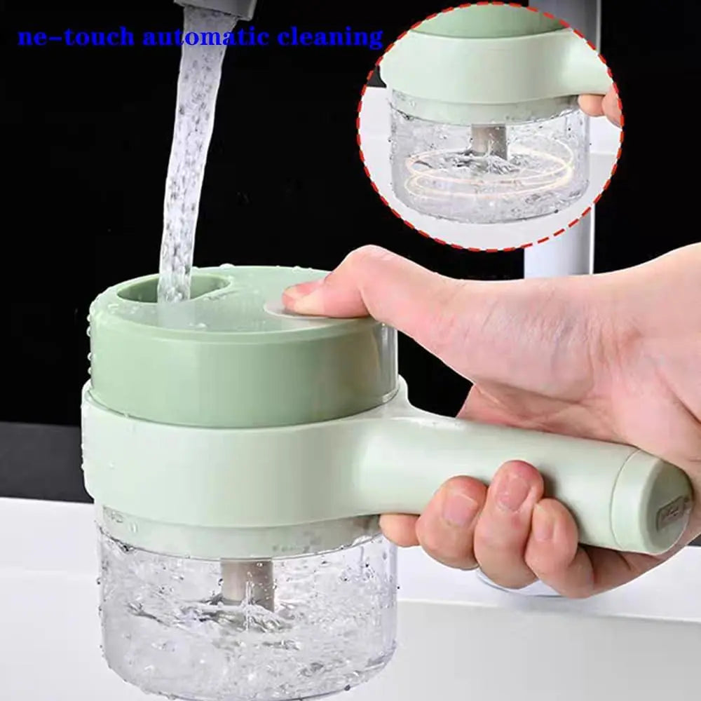 4-in-1 Electric Vegetable Cutter – Cordless Slicer & Chopper Set