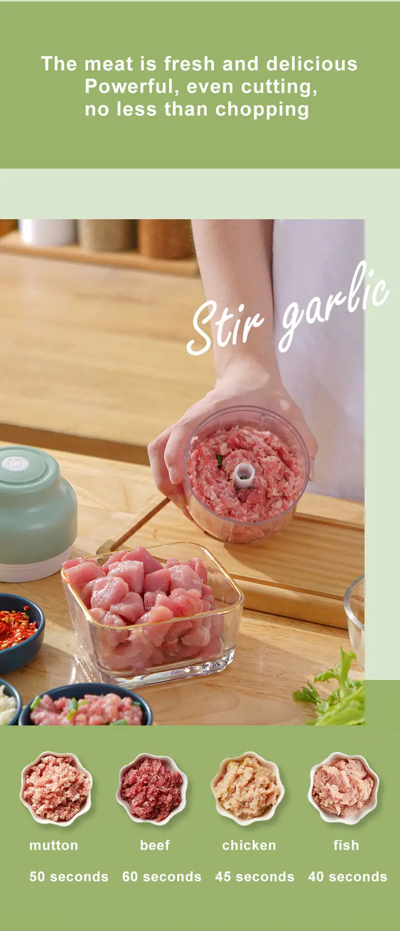 Portable Electric Mini Chopper – USB Rechargeable Garlic & Veggie Chopper